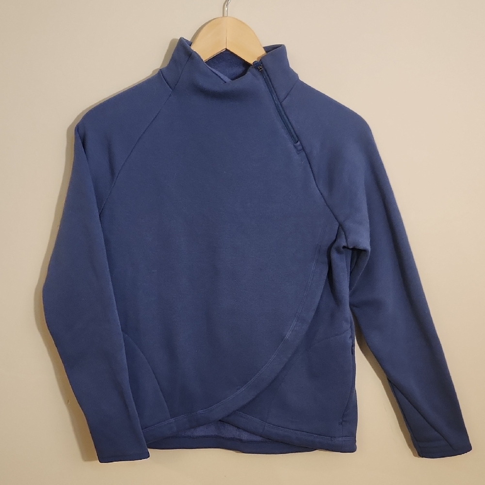 Athleta Girl's Zip-Up Sweater in Deep Blue